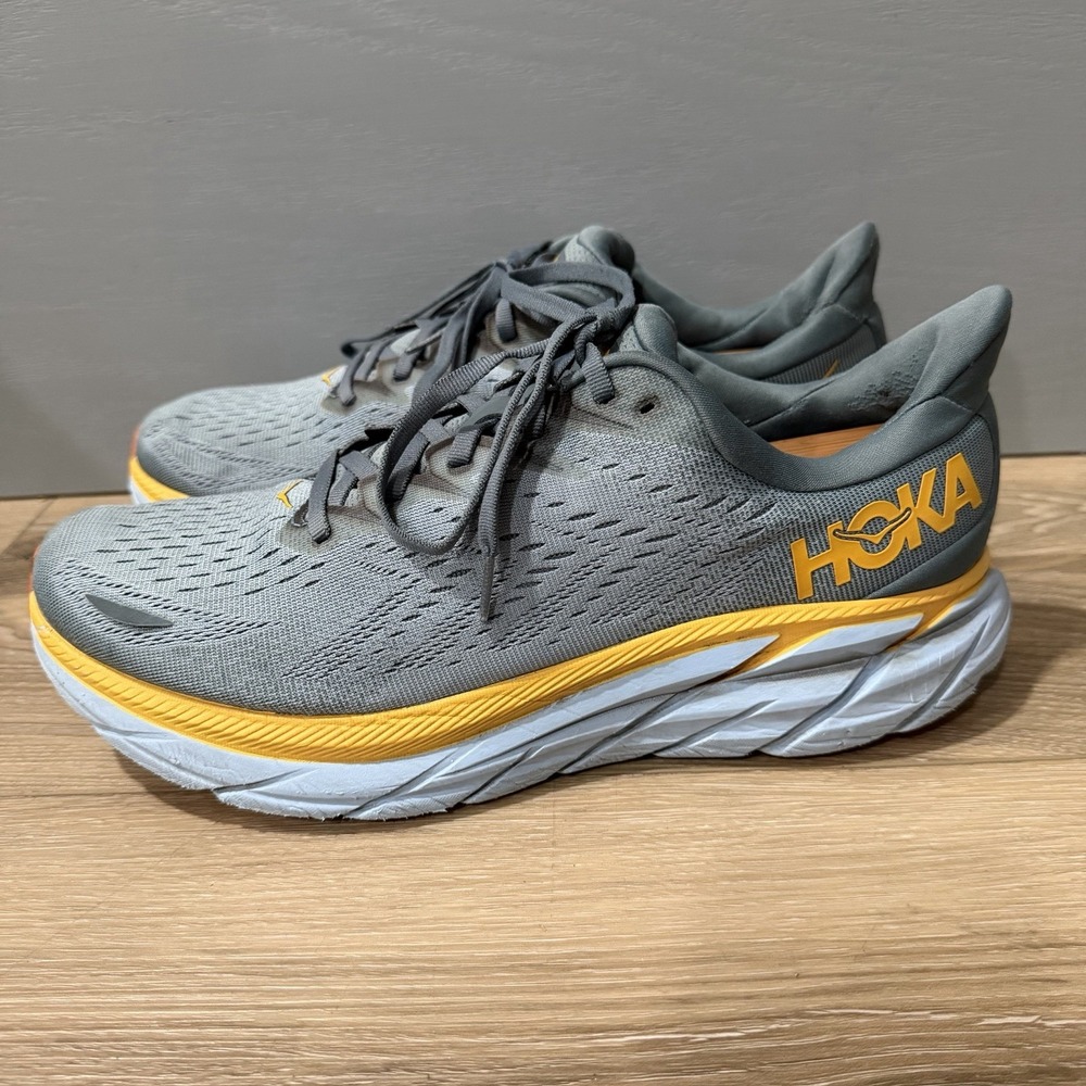 Hoka One One Clifton 8 Men Running Shoes Goblin Blue Mountain Spring 11 EE Wide